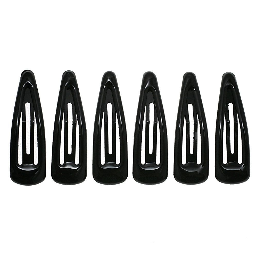 12 fermagli per capelli in plastica nera opaca, clip per capelli professionali per acconciature da salone (XL